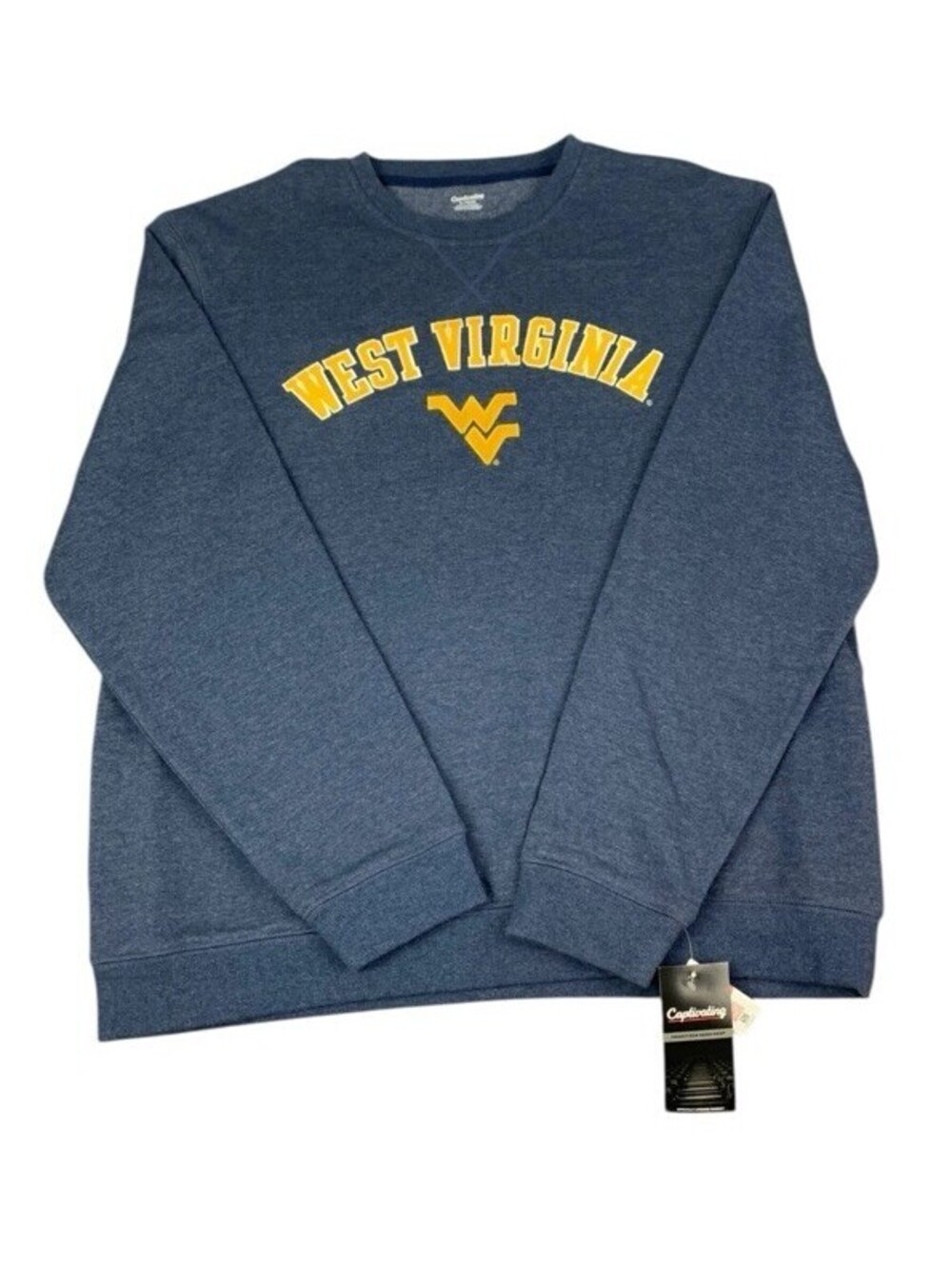 West Virginia Mountaineers Crew Neck Sweatshirt, Navy Blue, Men’s Size XL, NEW